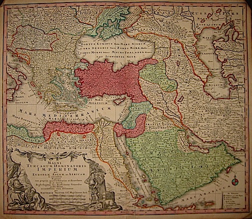 Seutter Matthaeus (1678-1757) Magni Turcarum Dominatoris Imperium per Europam, Asiam, et Africam...accuratissima cura delineatum... 1740 ca. Augsburg 